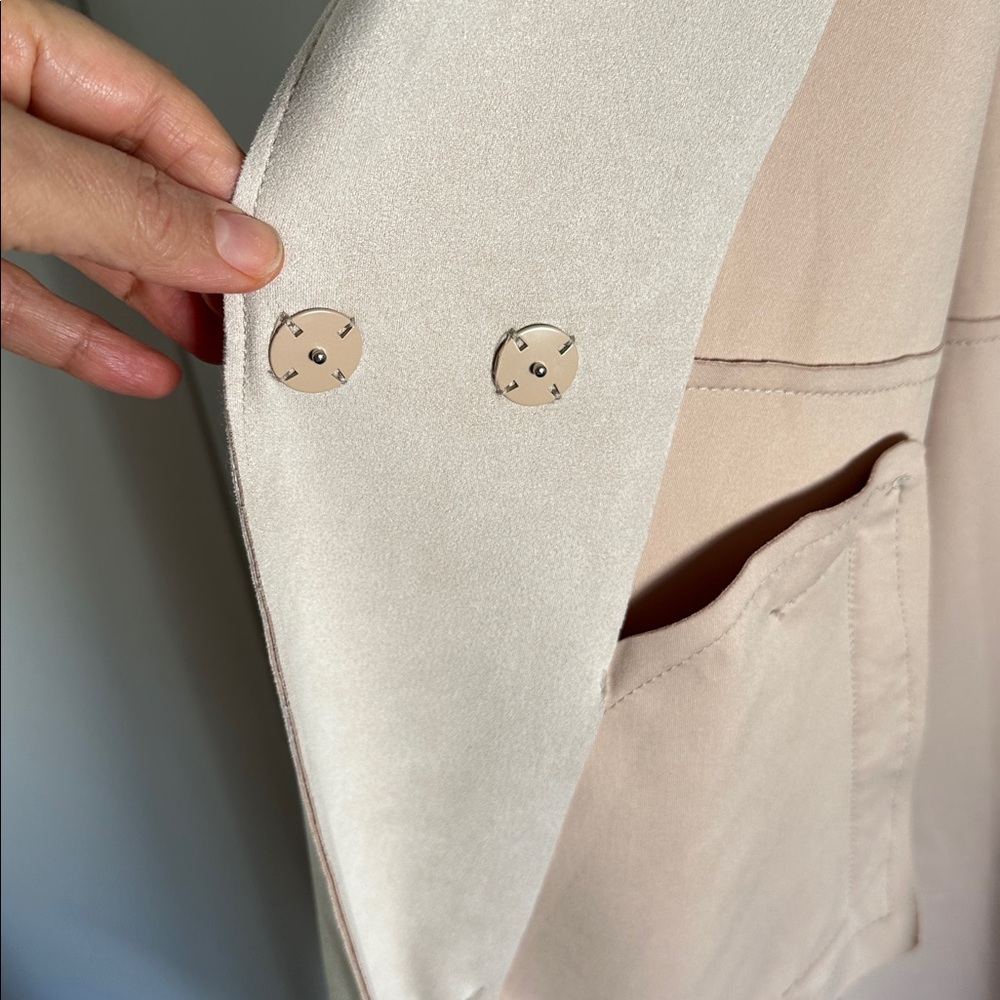 Zara Beige Beige Faux Suede Trench Coat Size Small - Picture 10 of 13